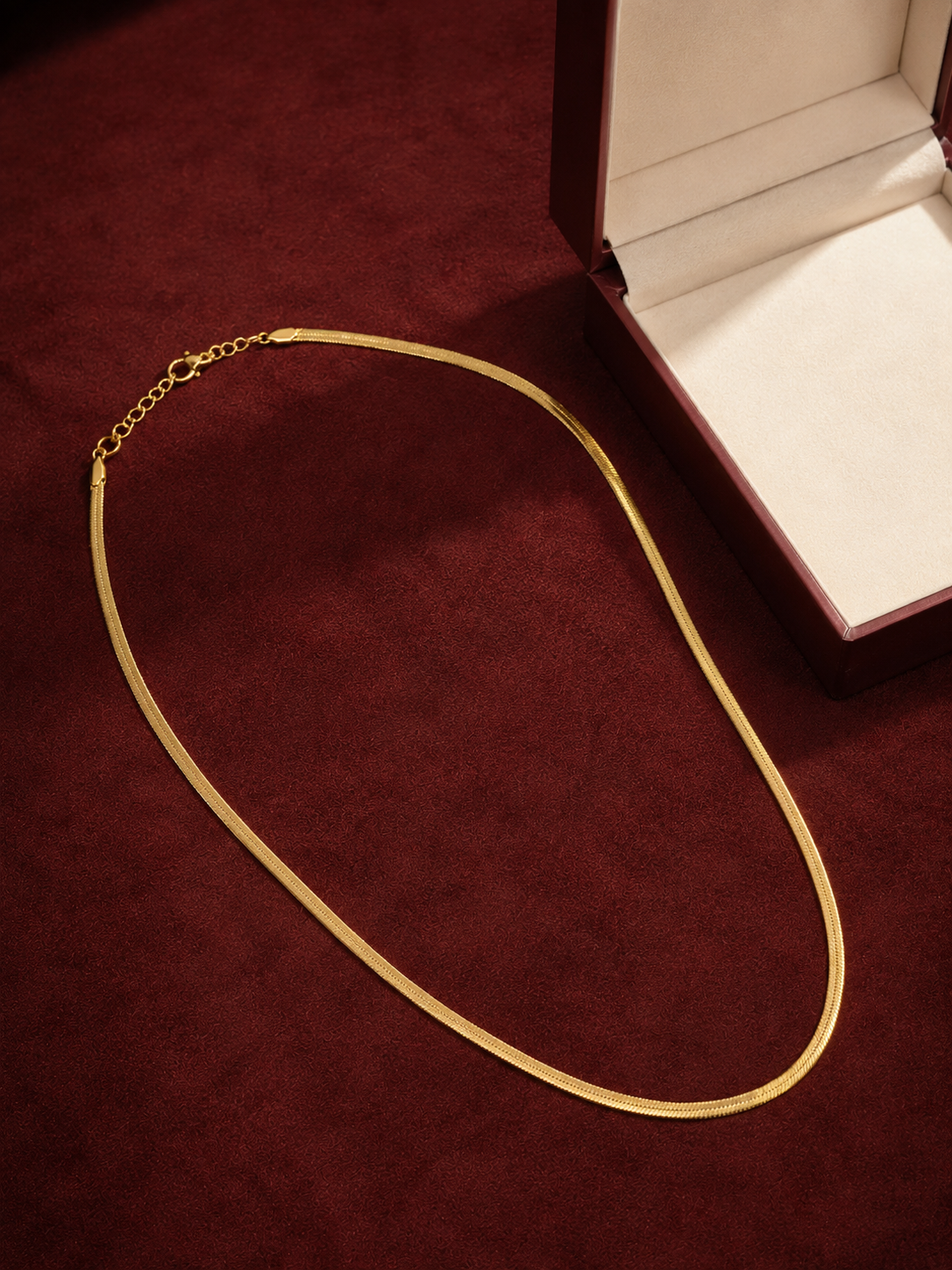 Gold Herringbone Chain Necklace | Anti-Tarnish Stainless Steel