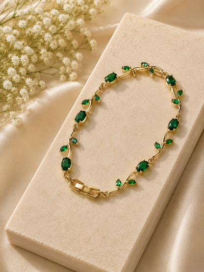 The Tulip Bracelet — Emerald Green | Riora Store