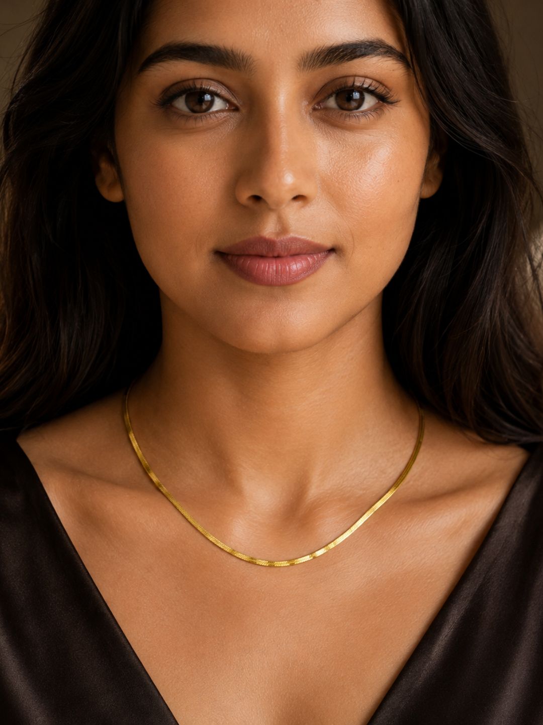 Gold Herringbone Chain Necklace | Anti-Tarnish Stainless Steel