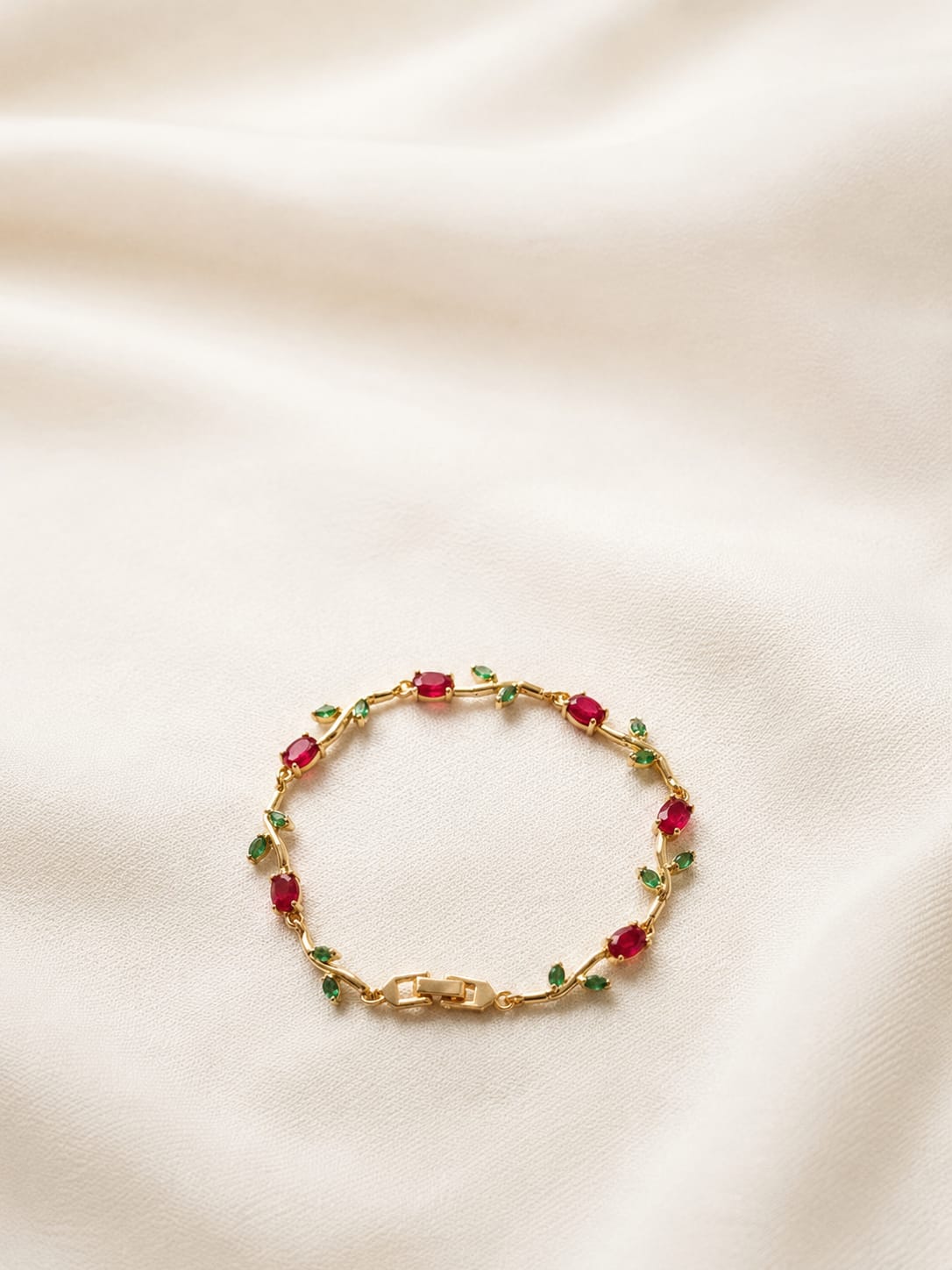 The Tulip Bracelet — Ruby & Emerald | Riora Store