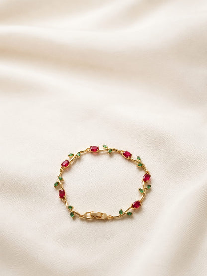 The Tulip Bracelet — Ruby & Emerald | Riora Store