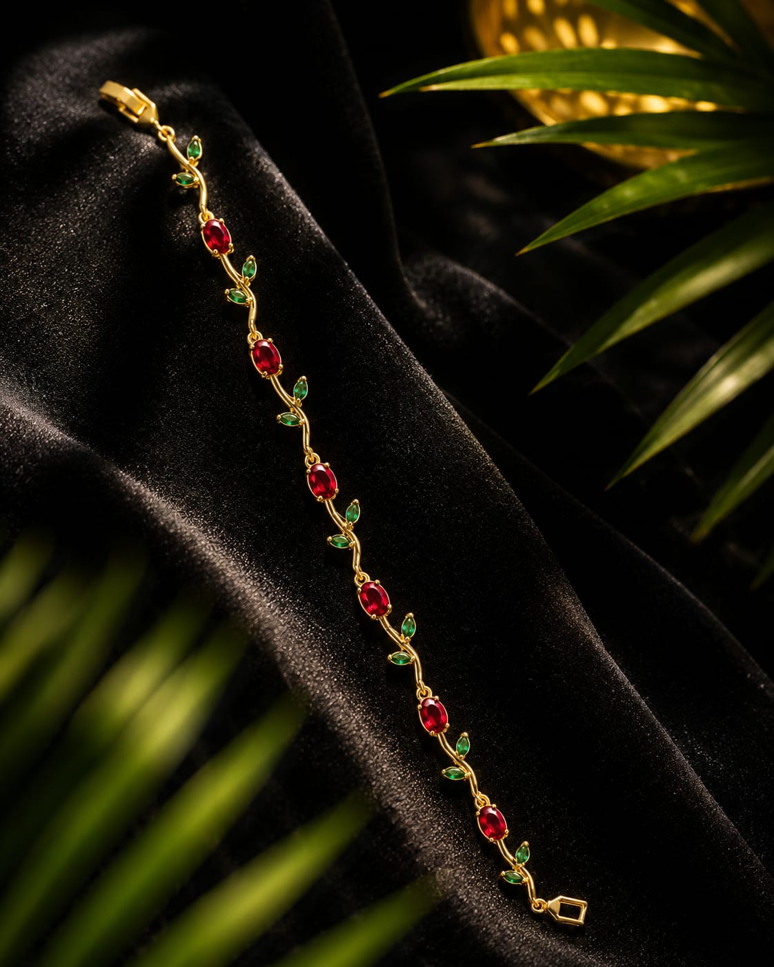 The Tulip Bracelet — Ruby & Emerald | Riora Store