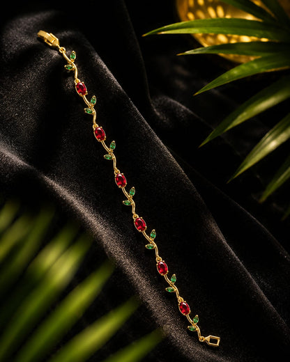 The Tulip Bracelet — Ruby & Emerald | Riora Store