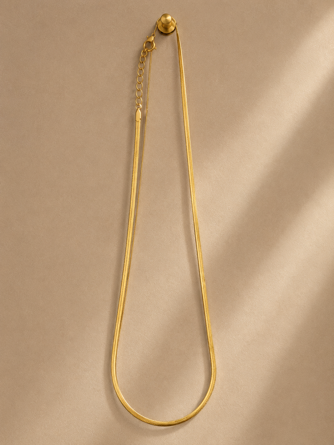 Gold Herringbone Chain Necklace | Anti-Tarnish Stainless Steel